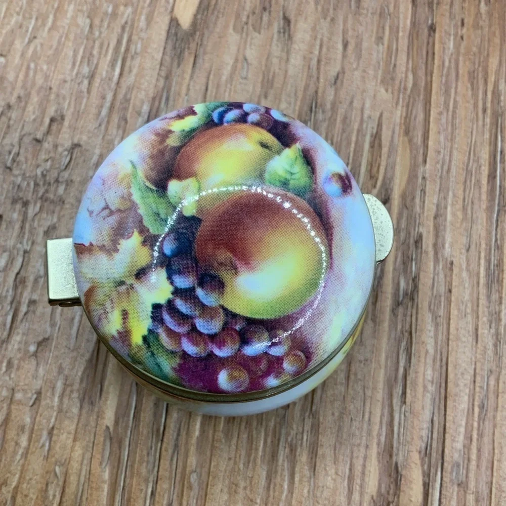 Ayshford Staffordshire Vintage Fine Bone China Autumn Fruit Design Trinket Box